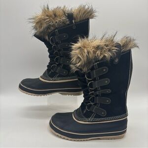 SOREL Joan Of Arctic Size 8 Women's Black Quarry Winter Snow Boots NL1540-010